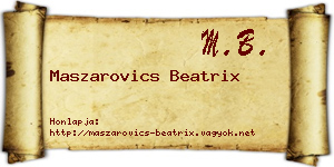 Maszarovics Beatrix névjegykártya